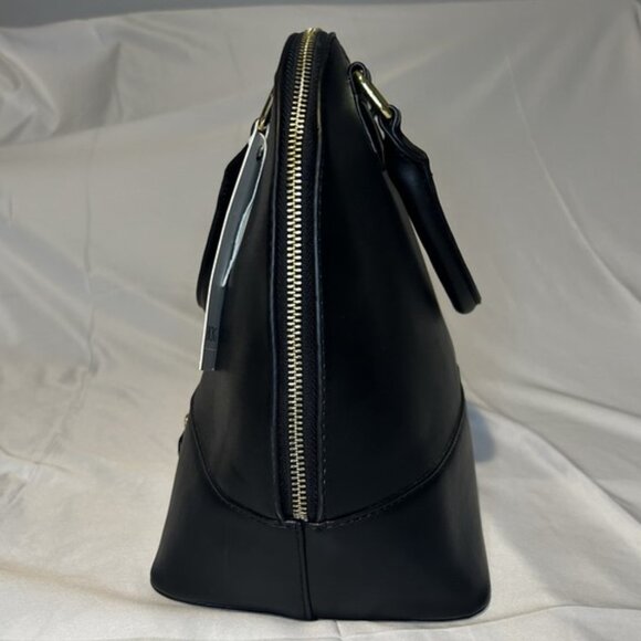 BCBG NWT Ivy Dome Satchel Black with Detachable Strap Shoulder Handbag Large - Picture 11 of 14